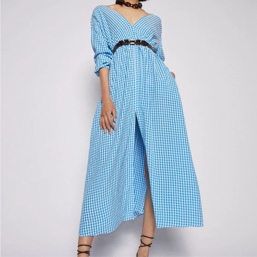 Scanlan Theodore gingham long sleeve dress